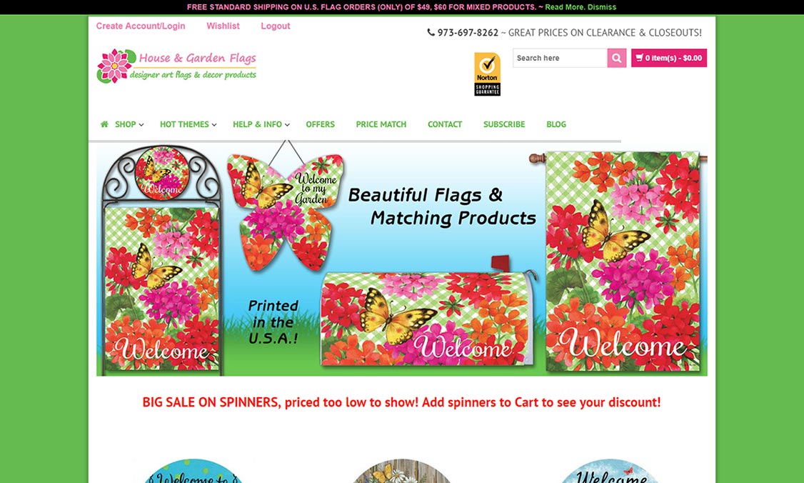 Ecommerce Website For House And Garden Flags By Graphicvisions